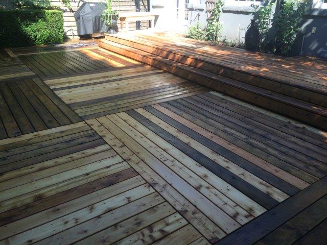Deck in moist backyard