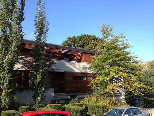 spanish cedar wood siding on house